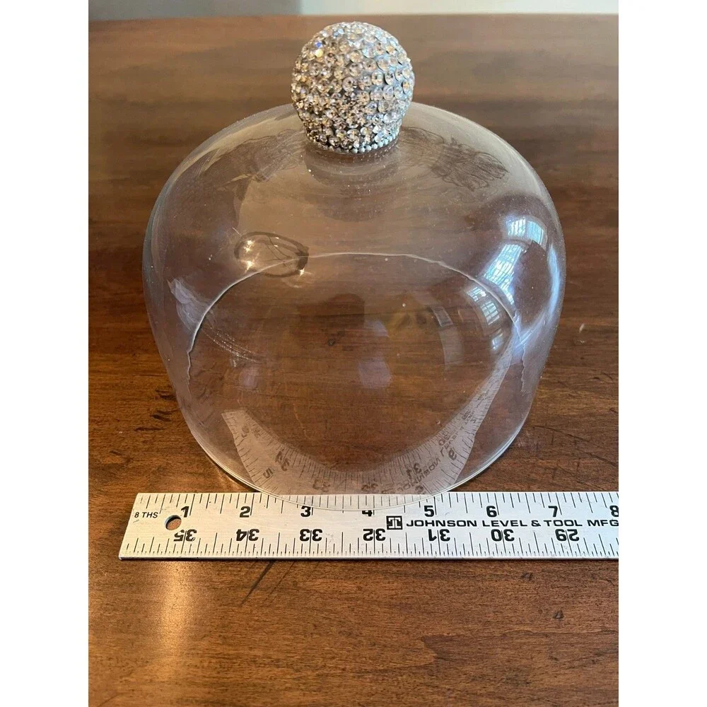 Crystal Rhinestone Pedestal Cake Stand Pastry Keeper w Metal Base